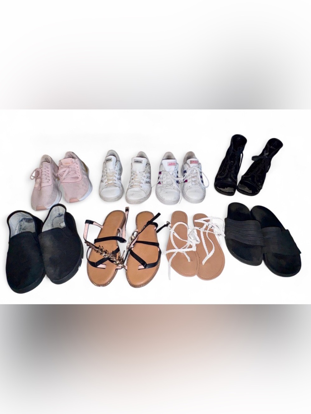 AS IS Women’s Shoe Bundle – 8 Pairs | Adidas, Guess  Sizes 7- 7.5 / 38–39